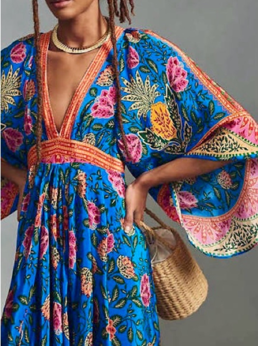 FARM Rio Blue Floral Maxi kaftan with Pineapple Garden - Picture 12 of 12